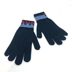 Authentic LOUIS VUITTON M71248 Gon LV Horizon gloves Glove wool Black/Red